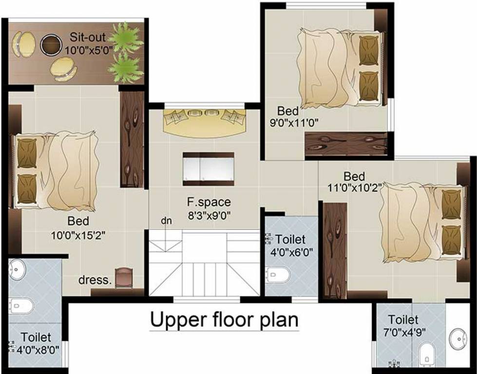 Upper Level Duplex Plan parksyde homes Floor Plan Upper Level Duplex Plan