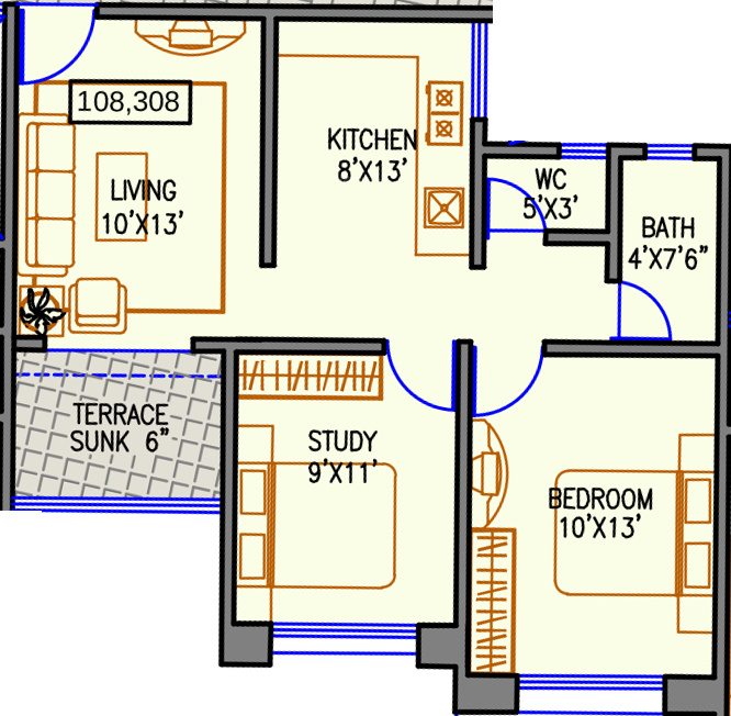 Navjeevan Sundarban (2BHK+2T (770 sq ft) 770 sq ft) Navjeevan Sundarban (2BHK+2T (770 sq ft) 770 sq ft)