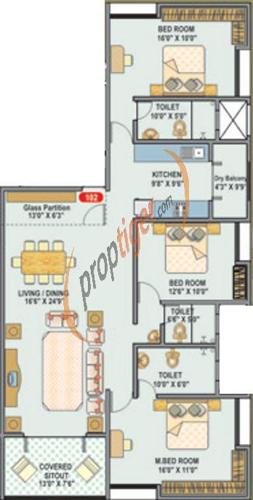 Surana Renaissance (3BHK+3T (1,387 sq ft) 1387 sq ft)