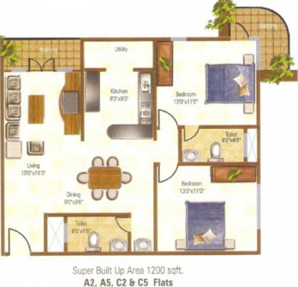 City Developers Gateway (2BHK+2T (1,200 sq ft) 1200 sq ft)