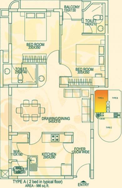 Powerlink Pan Era (2BHK+2T (986 sq ft) 986 sq ft)