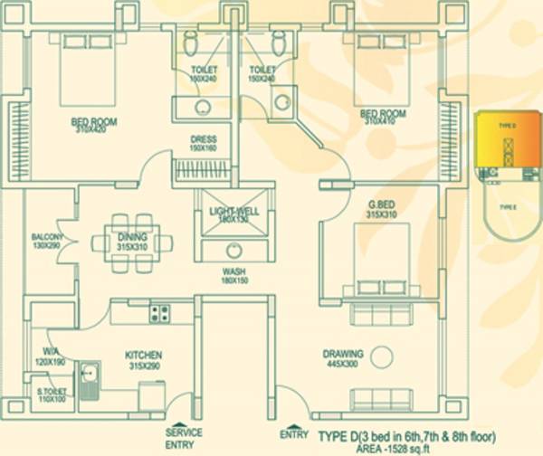 Powerlink Pan Era (3BHK+2T (1,528 sq ft) 1528 sq ft)