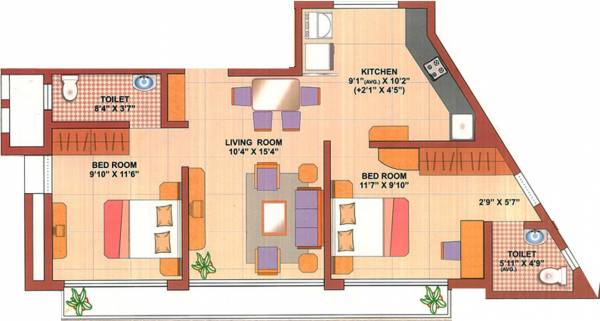 Gemstar Blueberry (2BHK+2T (930 sq ft) 930 sq ft) Gemstar Blueberry (2BHK+2T (930 sq ft) 930 sq ft)