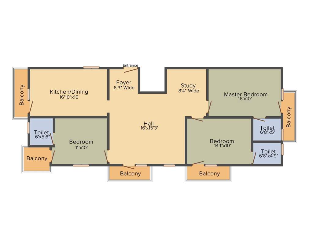 Malar Garden (3BHK+3T (1,569 sq ft) + Study Room 1569 sq ft)