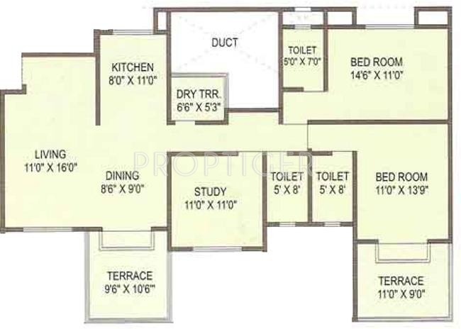 Surana Zinnea (3BHK+2T (1,481 sq ft) 1481 sq ft)