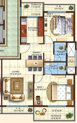 SM SM Heights (2BHK+2T (1,135 sq ft) 1135 sq ft)