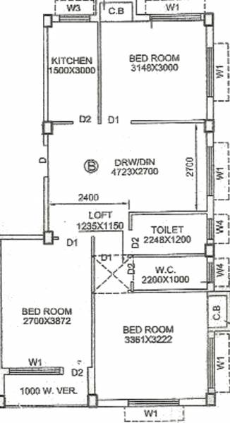 SY Gamma Homes II (3BHK+2T (1,083 sq ft) 1083 sq ft) SY Gamma Homes II (3BHK+2T (1,083 sq ft) 1083 sq ft)