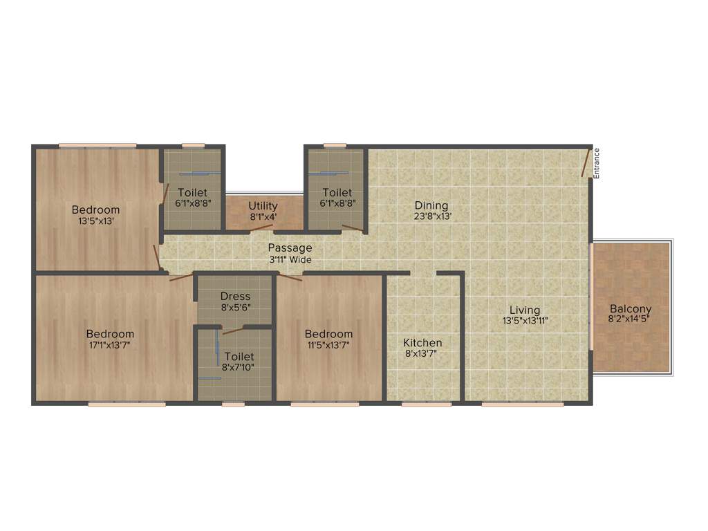 Ideal Ideal Exotica (3BHK+3T (2,560 sq ft) 2560 sq ft)