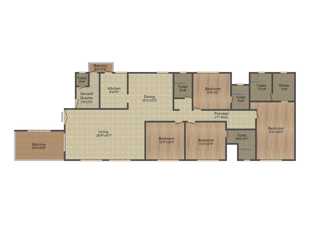 Ideal Ideal Exotica (4BHK+4T (3,370 sq ft)   Servant Room 3370 sq ft)