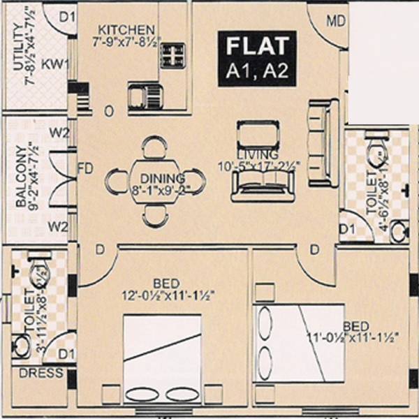 BSR Shelters (2BHK+2T (987 sq ft) 987 sq ft)