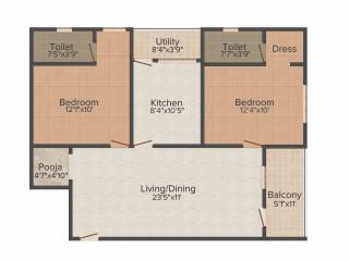 BSR Shelters (2BHK+2T (1,060 sq ft) + Pooja Room 1060 sq ft)