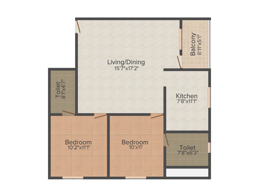 BSR Shelters (2BHK+2T (985 sq ft) 985 sq ft)