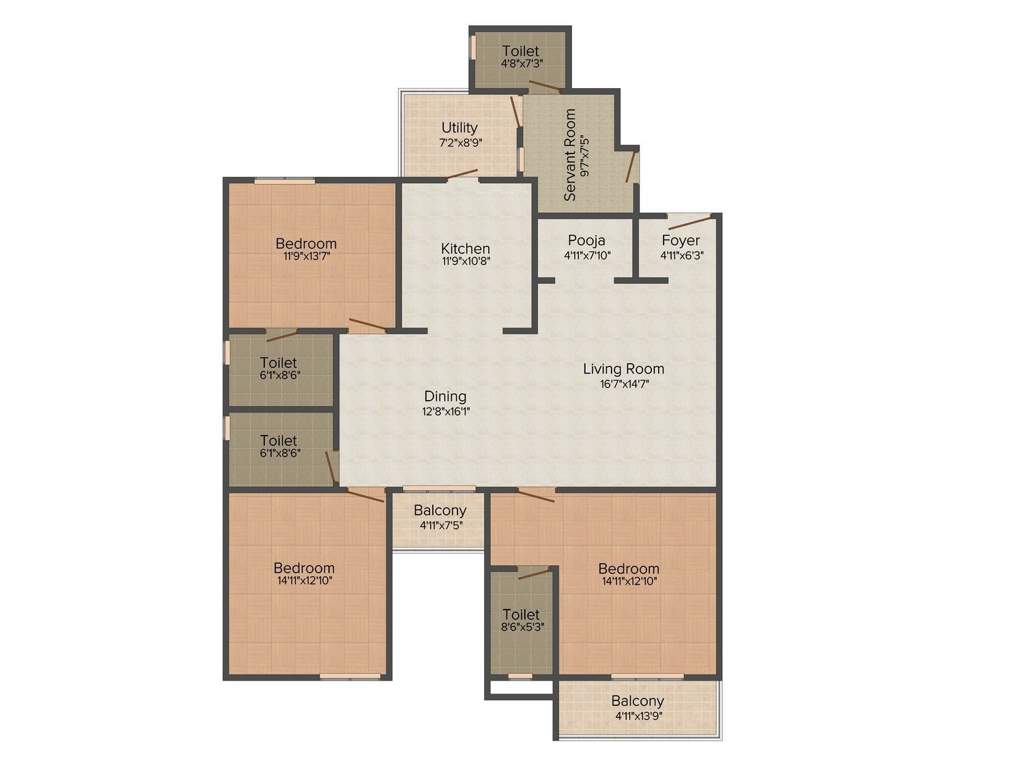 Navami M N Orchid (3BHK+4T (2,125 sq ft) + Servant Room 2125 sq ft)