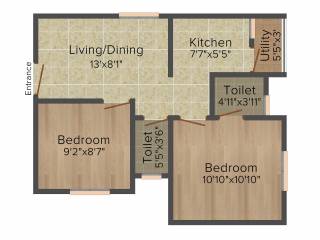 Isha Gayatri (2BHK+2T (590 sq ft) 590 sq ft)