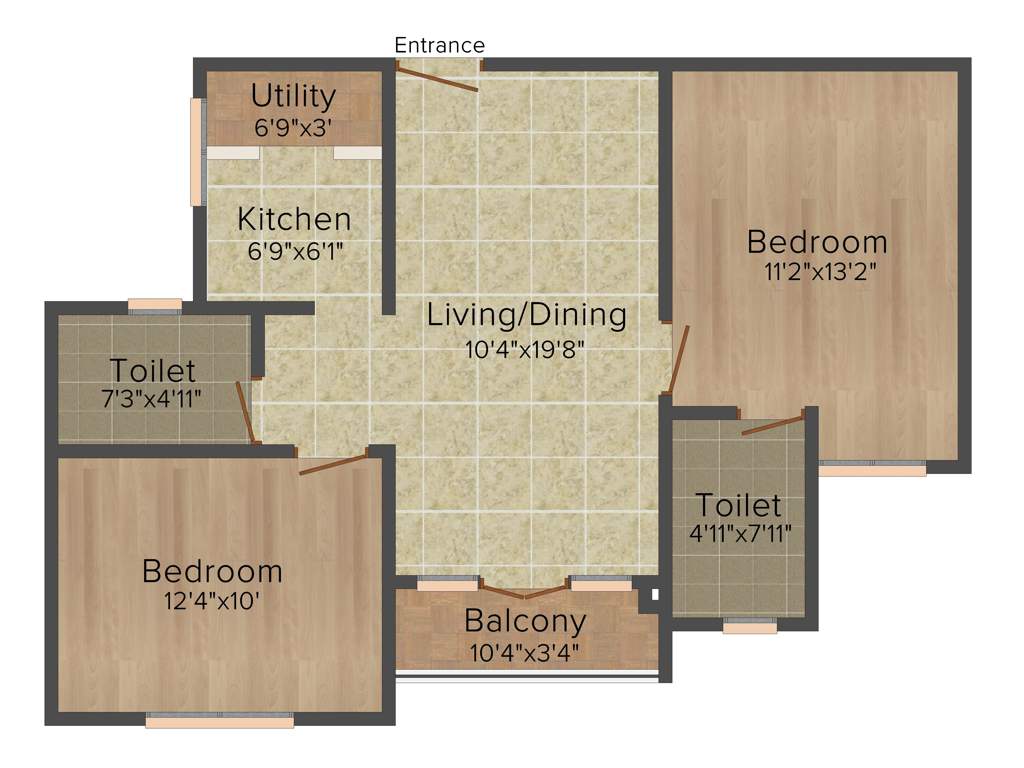 Isha Gayatri (2BHK+2T (963 sq ft) 963 sq ft)