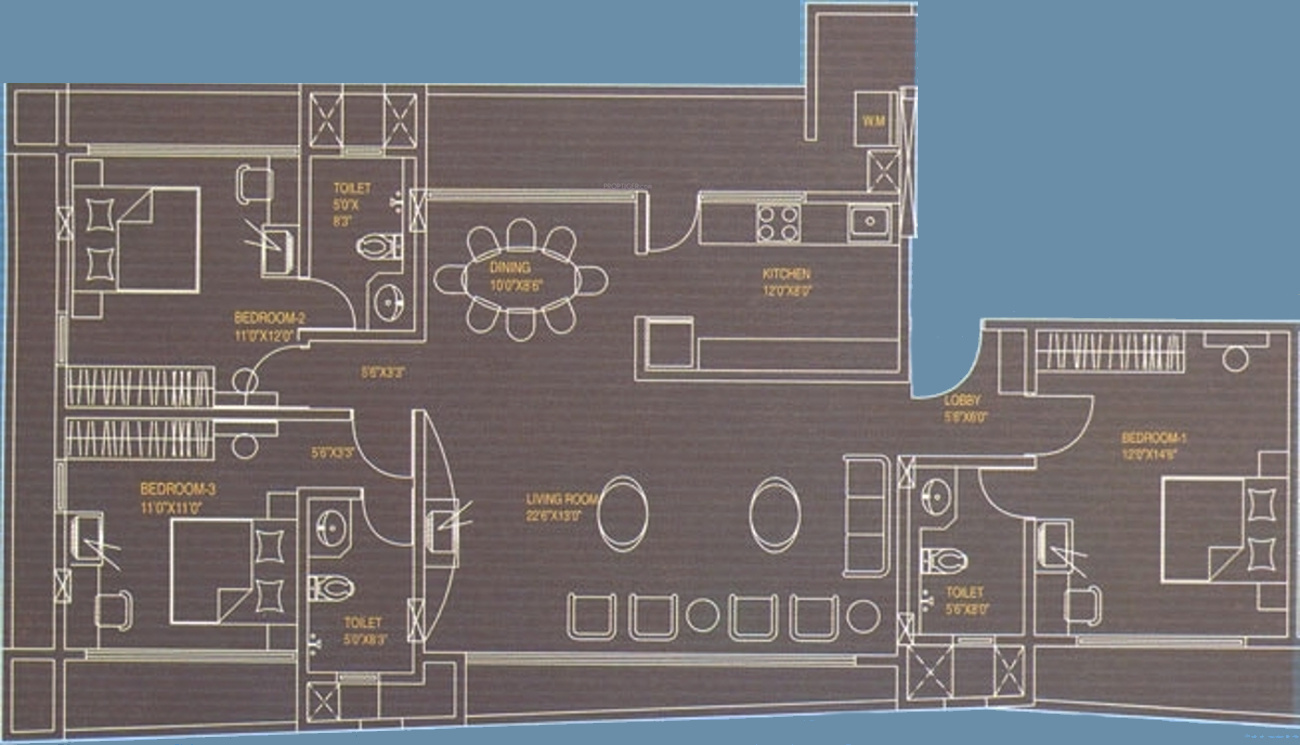 Rustomjee La Roche (3BHK+3T (1,550 sq ft) 1550 sq ft) Rustomjee La Roche (3BHK+3T (1,550 sq ft) 1550 sq ft)