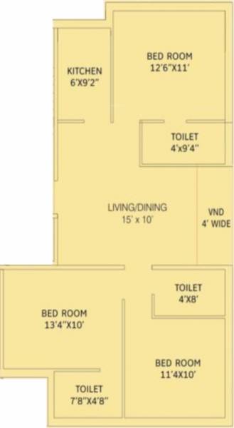 Eden Daffodil (3BHK+3T (1,246 sq ft) 1246 sq ft)