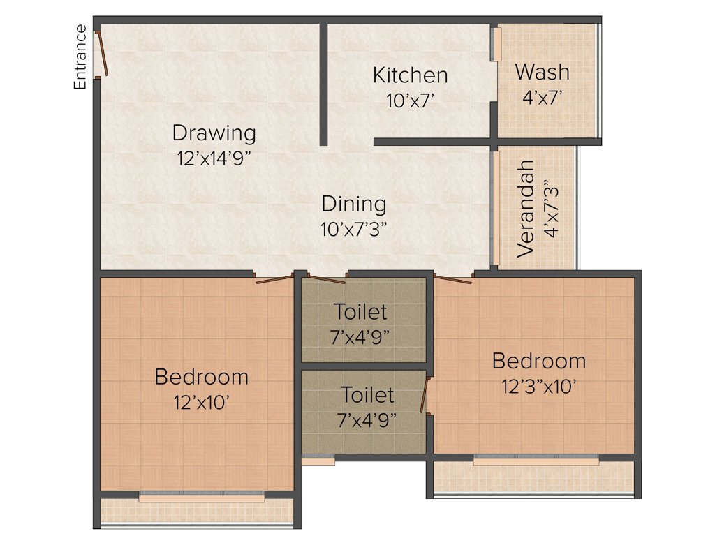 Kala Nirmal Kala (2BHK+2T (1,125 sq ft) 1125 sq ft)