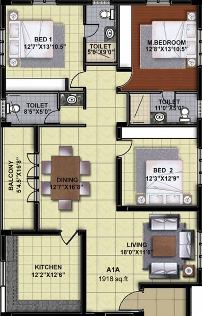 RMS Infra Ashirwad (3BHK+2T (1,918 sq ft) 1918 sq ft)