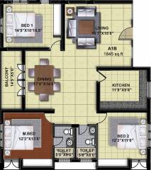 RMS Infra Ashirwad (3BHK+2T (1,845 sq ft) 1845 sq ft) RMS Infra Ashirwad (3BHK+2T (1,845 sq ft) 1845 sq ft)