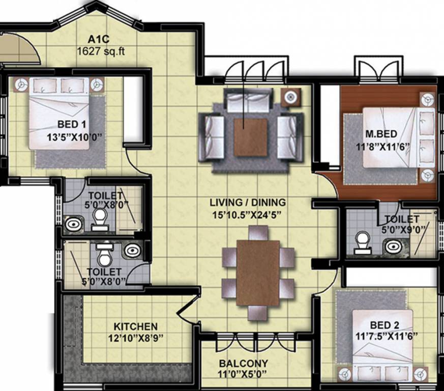 RMS Infra Ashirwad (3BHK+3T (1,627 sq ft) 1627 sq ft) RMS Infra Ashirwad (3BHK+3T (1,627 sq ft) 1627 sq ft)