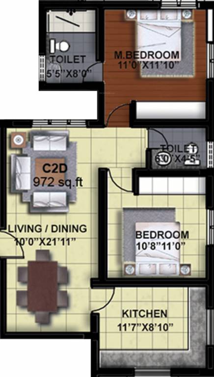 RMS Infra Ashirwad (2BHK+2T (972 sq ft) 972 sq ft) RMS Infra Ashirwad (2BHK+2T (972 sq ft) 972 sq ft)