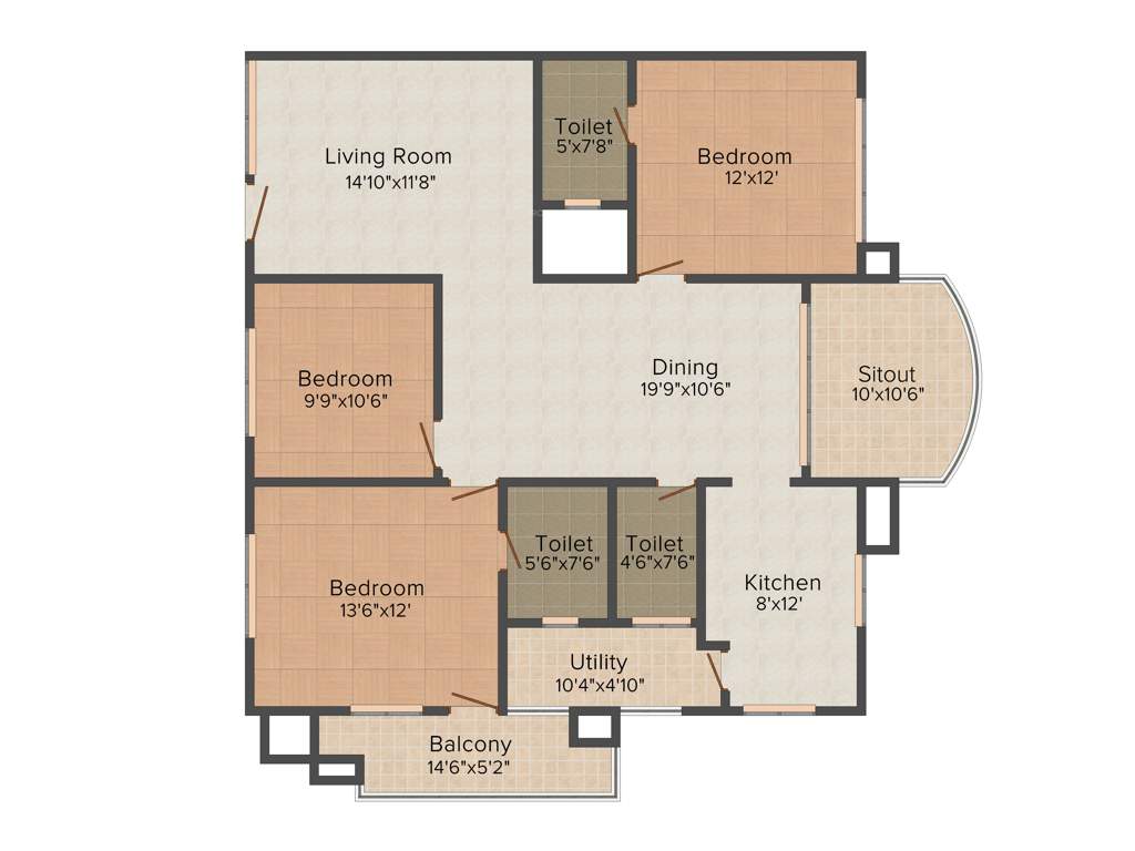 Saket Sriyam (3BHK+3T (1,789 sq ft) 1789 sq ft)