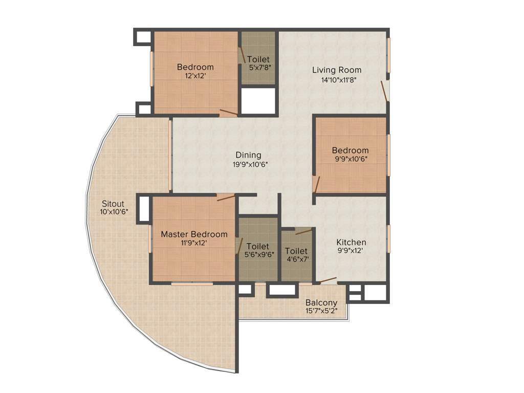 Saket Sriyam (3BHK+3T (2,166 sq ft) 2166 sq ft)