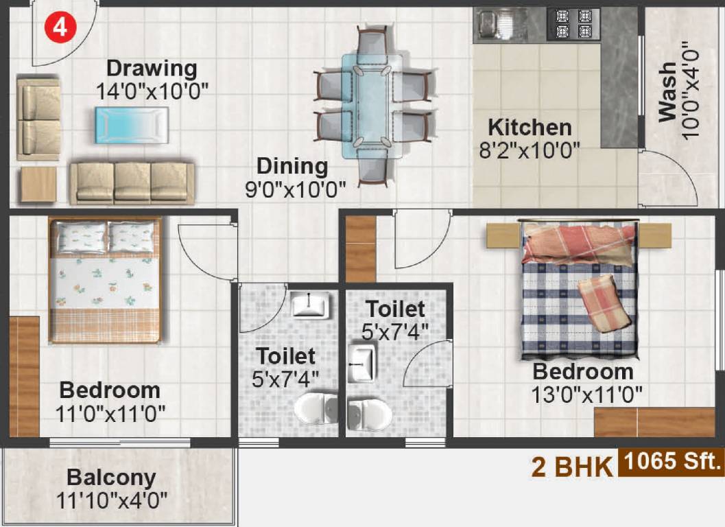 Vari Abhilasha (2BHK+2T (1,065 sq ft) 1065 sq ft) Vari Abhilasha (2BHK+2T (1,065 sq ft) 1065 sq ft)