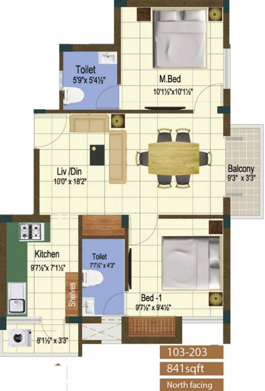 Sanjana Apex Enclave (2BHK+2T (841 sq ft) 841 sq ft) Sanjana Apex Enclave (2BHK+2T (841 sq ft) 841 sq ft)