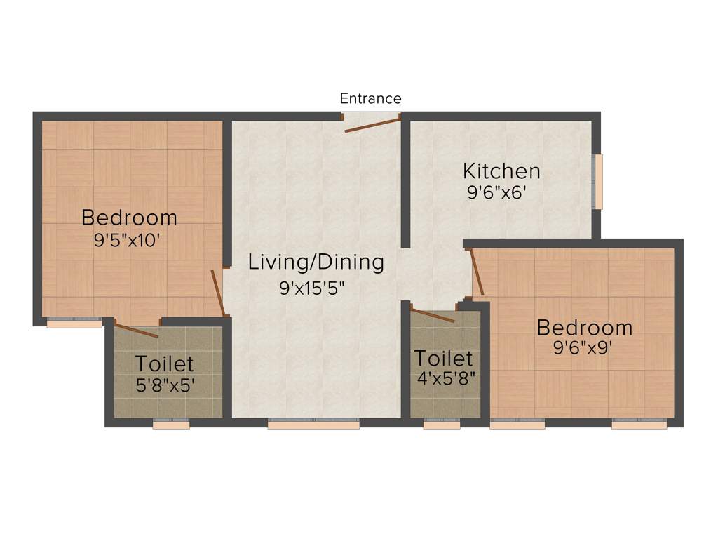 Pushkar Jayalakshmi (2BHK+2T (615 sq ft) 615 sq ft)