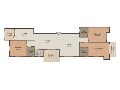 Pushkar Gracia (3BHK+3T (1,785 sq ft) + Pooja Room 1785 sq ft)