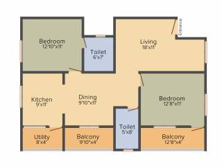 Sunshine Silicon Oasis (2BHK+2T (1,260 sq ft) 1260 sq ft)
