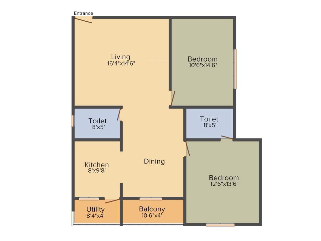 Sunshine Silicon Oasis (2BHK+2T (1,280 sq ft) 1280 sq ft)