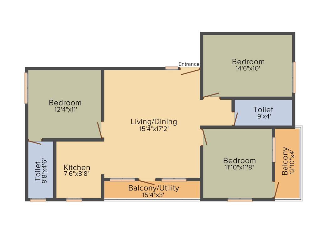 Sunshine Silicon Oasis (3BHK+2T (1,315 sq ft) 1315 sq ft)