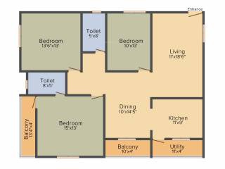 Sunshine Silicon Oasis (3BHK+2T (1,615 sq ft) 1615 sq ft)