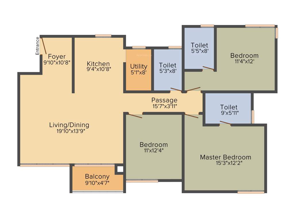 Kumar Princetown Royale (3BHK+3T (1,704 sq ft) 1704 sq ft)