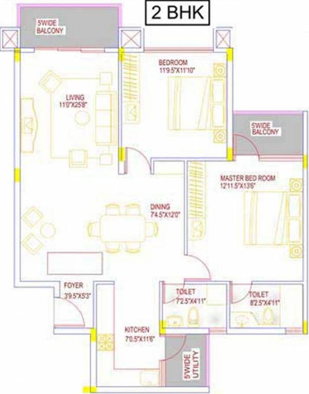Mittal Panorama (2BHK+2T (1,270 sq ft) 1270 sq ft)
