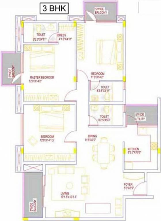 Mittal Panorama (3BHK+3T (1,700 sq ft) 1700 sq ft)