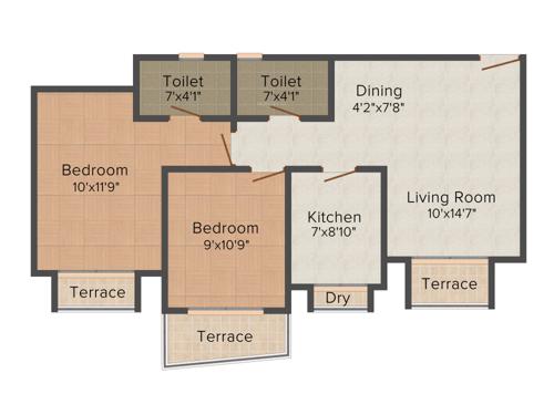 Siddhivinayak Utopia (2BHK+2T (1,156 sq ft) 1156 sq ft)