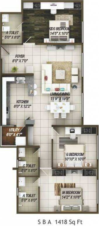 Concorde Epitome (3BHK+3T (1,418 sq ft) 1418 sq ft) Concorde Epitome (3BHK+3T (1,418 sq ft) 1418 sq ft)
