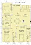 Eden Lavender (3BHK+2T (1,307 sq ft) + Pooja Room 1307 sq ft) Eden Lavender (3BHK+2T (1,307 sq ft) + Pooja Room 1307 sq ft)