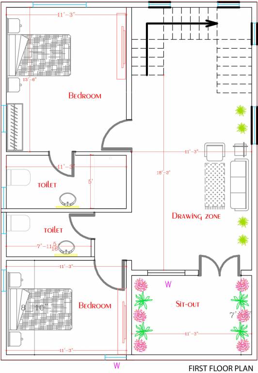  hl villa Floor Plan First Floor Plan