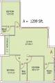 Eden Sterling (3BHK+2T (1,299 sq ft) 1299 sq ft)