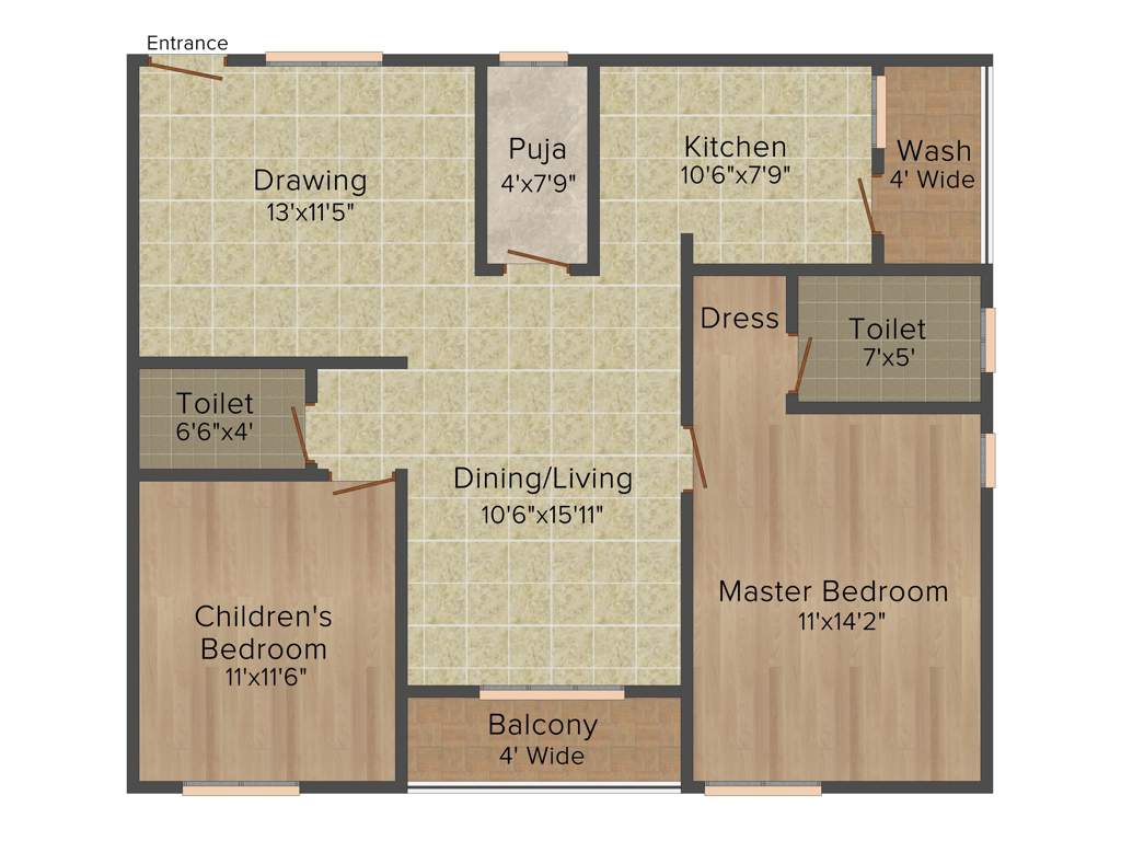 Haneesh Mjr Solitaire (2BHK+2T (1,235 sq ft) 1235 sq ft)
