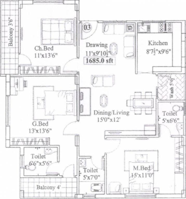 Siva Nest (3BHK+3T (1,685 sq ft) 1685 sq ft) Siva Nest (3BHK+3T (1,685 sq ft) 1685 sq ft)