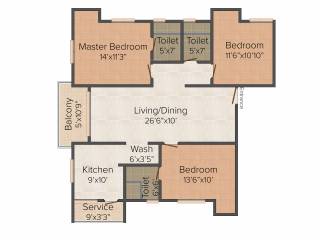 Pushkar Sreepuram (3BHK+3T (1,425 sq ft) 1425 sq ft) Pushkar Sreepuram (3BHK+3T (1,425 sq ft) 1425 sq ft)