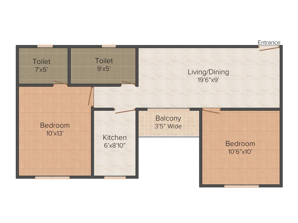 Siddha Town Madhyamgram (2BHK+2T (910 sq ft) + Study Room 910 sq ft)