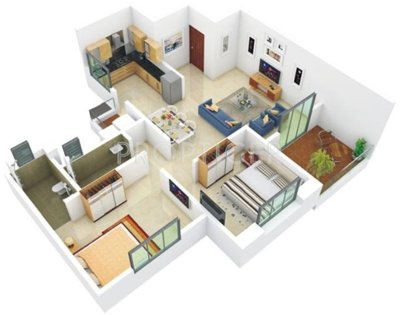 SLP Jubilee Park (2BHK+2T (1,200 sq ft) 1200 sq ft)