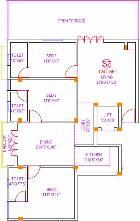 Brownstone Agate (3BHK+3T (1,241 sq ft) 1241 sq ft) Brownstone Agate (3BHK+3T (1,241 sq ft) 1241 sq ft)